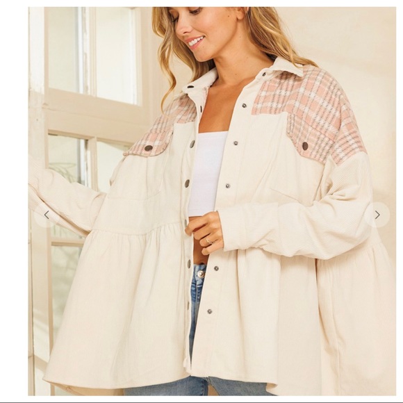 Fabulous Boho Corduroy Check pattern Jacket - Picture 7 of 8